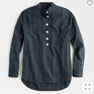 J. Crew Popover Tunic in Black Watch Tartan Size 00 / Christmas Plaid Preppy